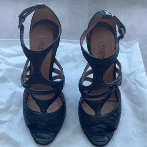 ALAia snake skin black sandals one of a kind